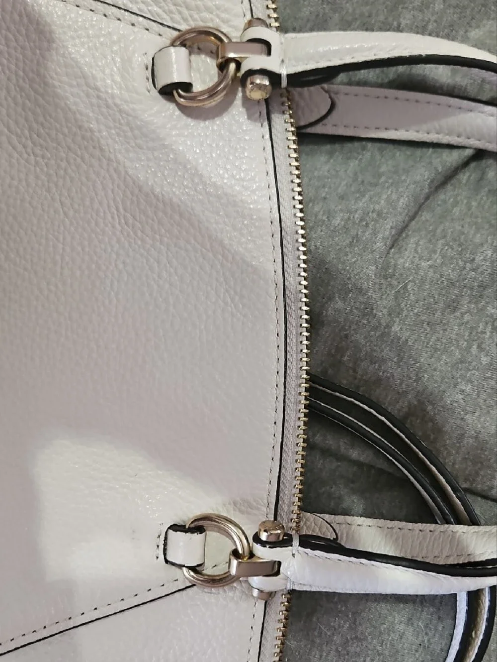 Coach Prairie Satchel Tote In Cream Pebbled Leather with Gold Hardware EUC